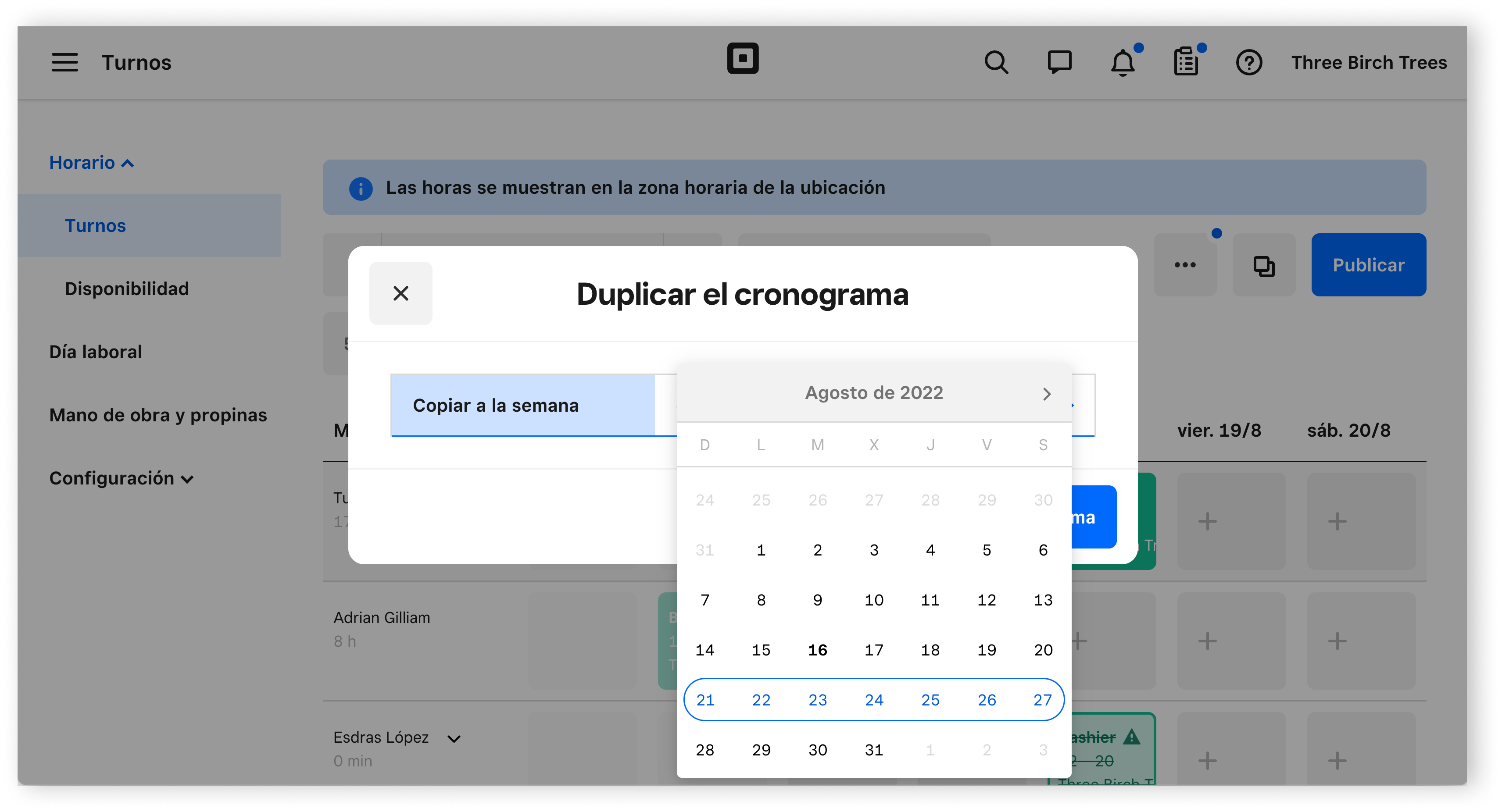 Shift Scheduling Duplicate