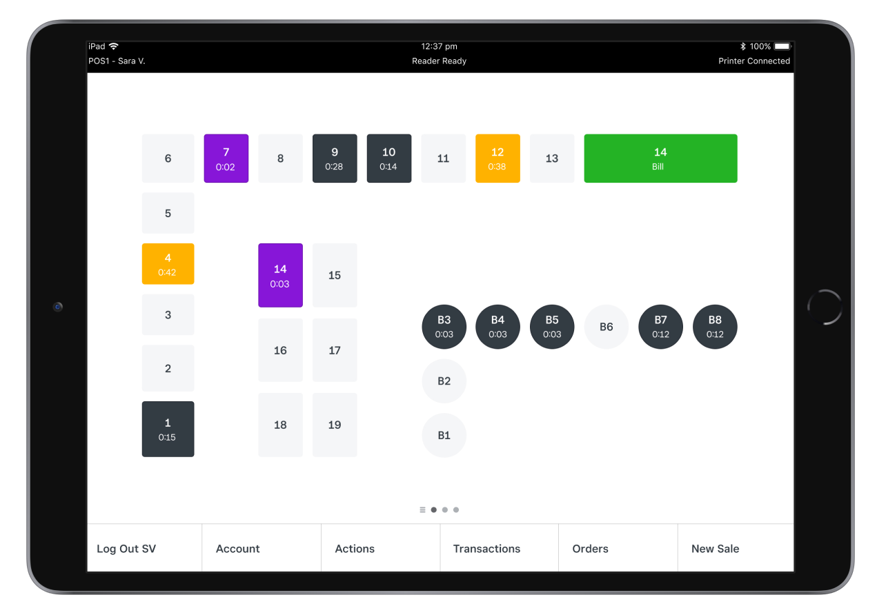 OpenTable Seated Status on iPad