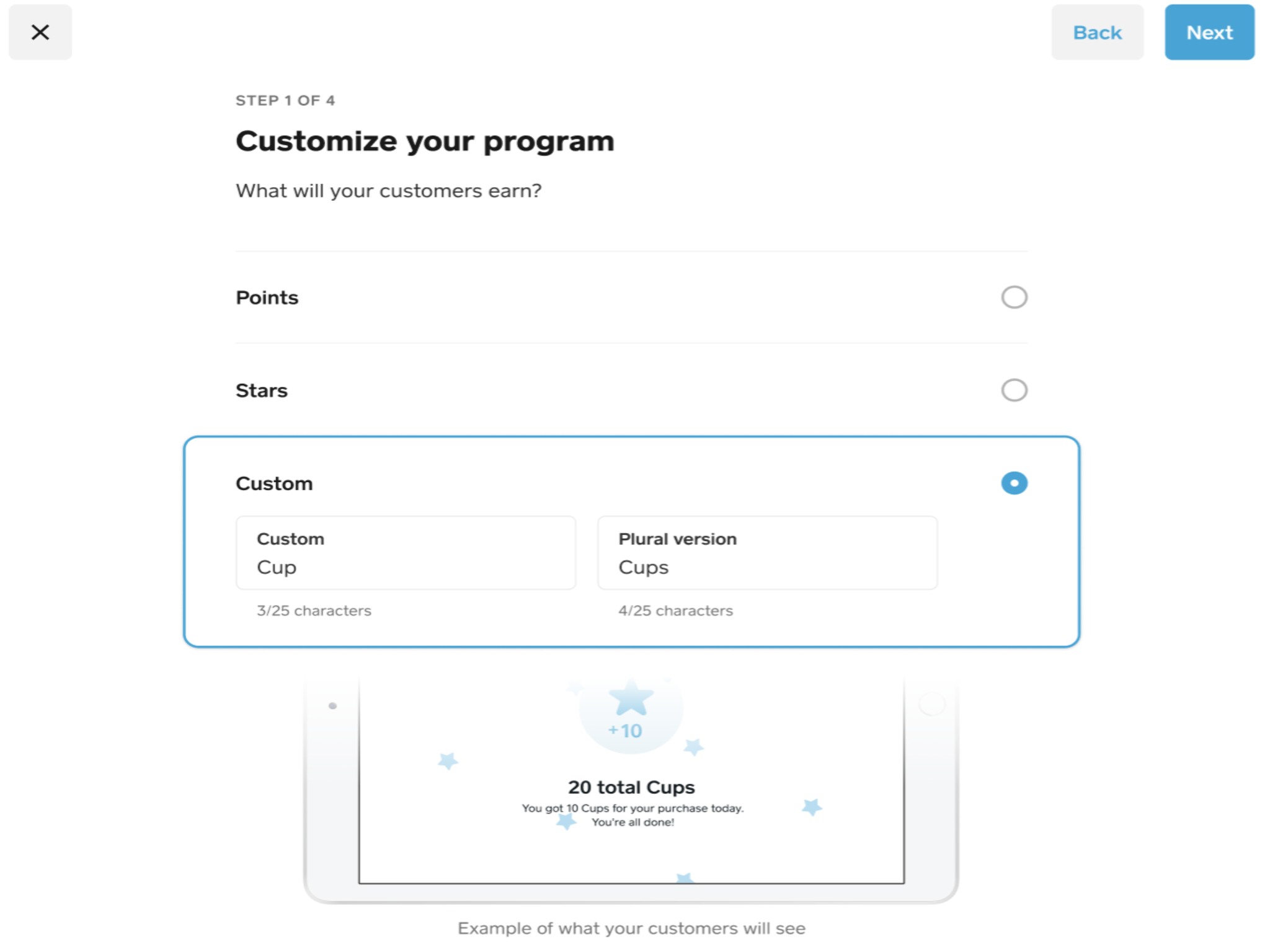 Loyalty Customize Your Program