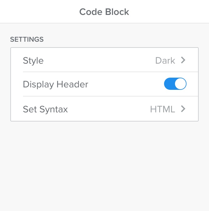 code-block-settings