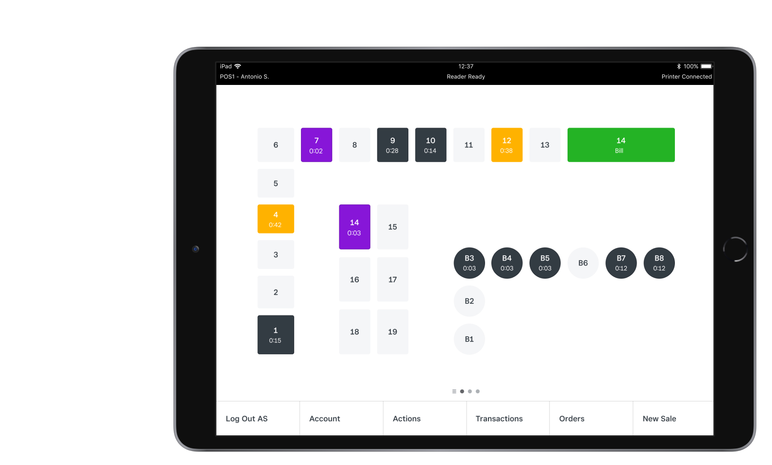 OpenTable Seated Status on iPad