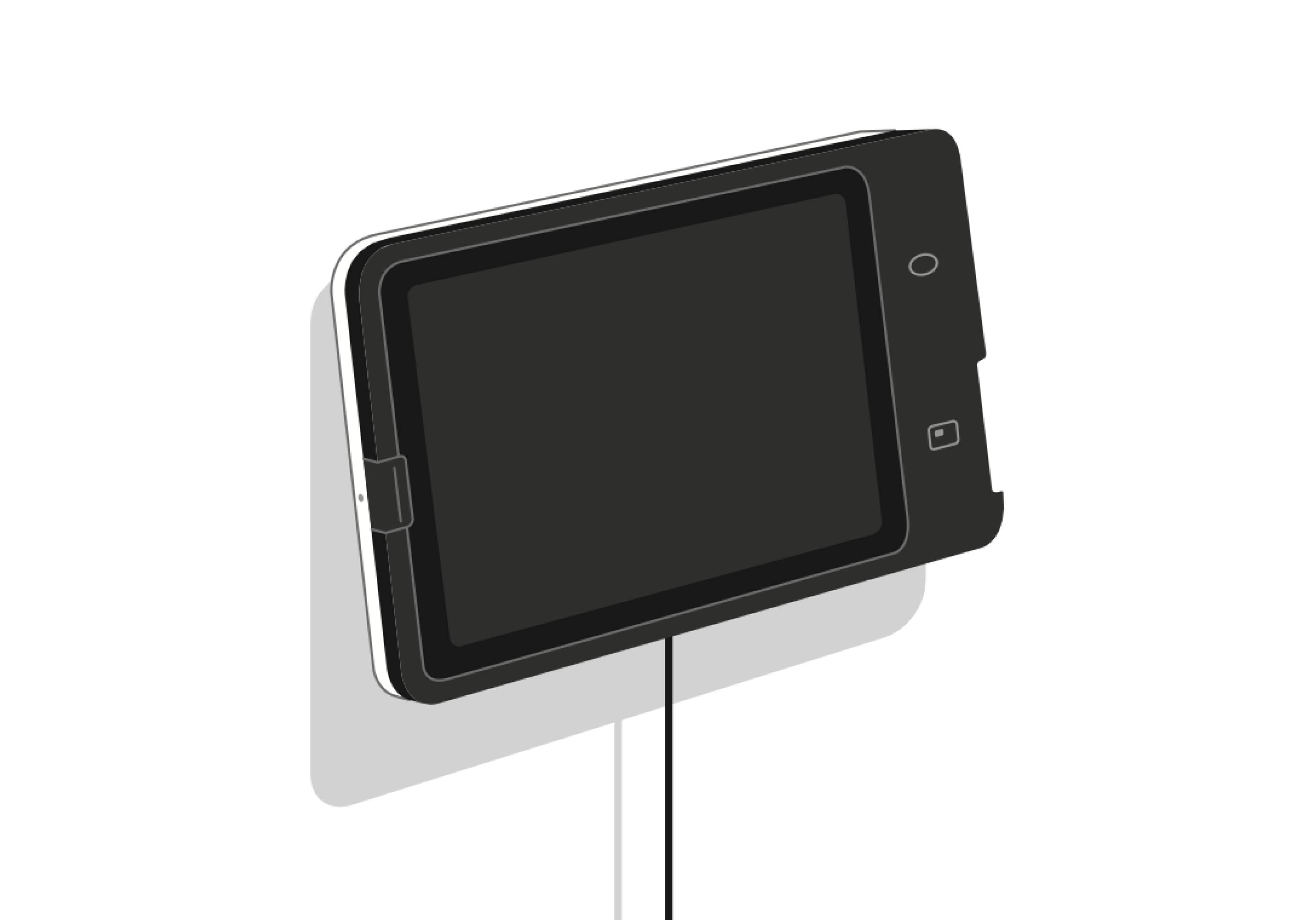 Square Kiosk Angled Wall Mount