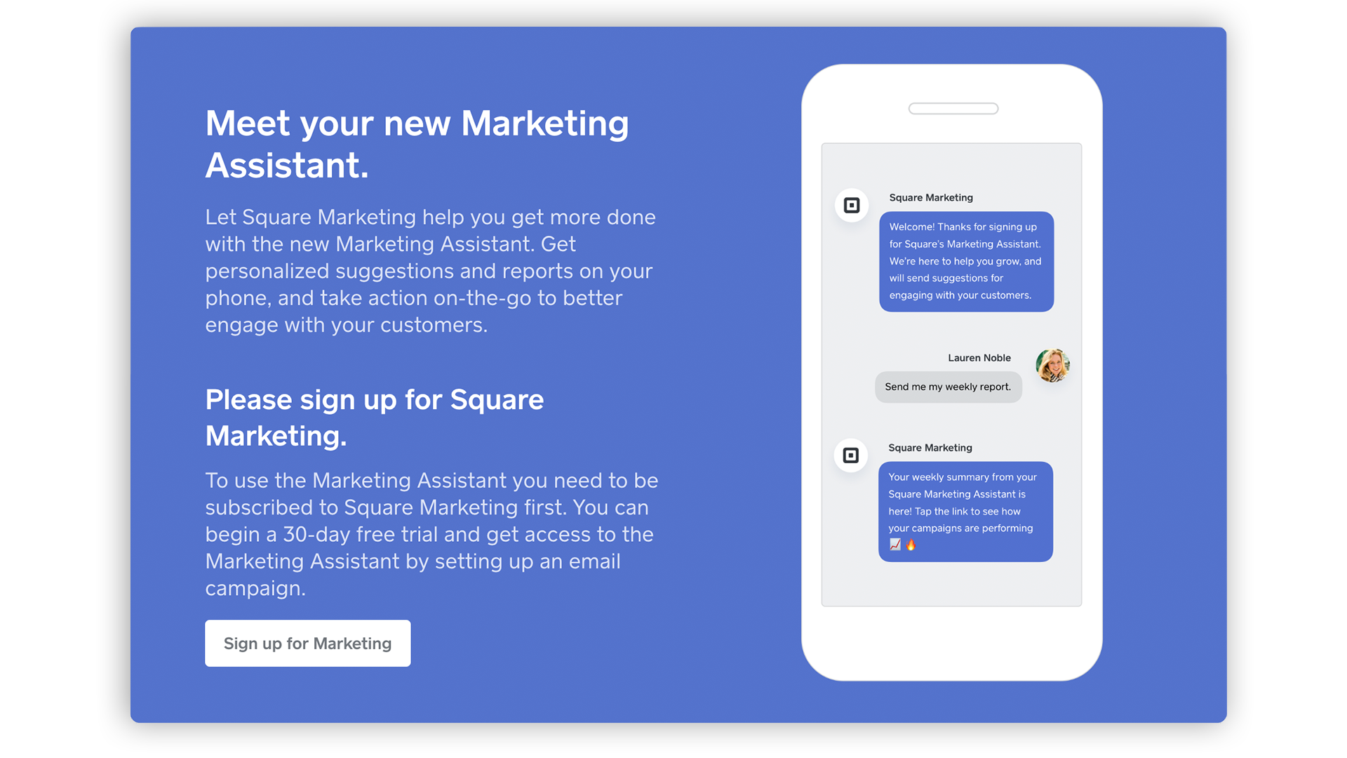 Get Started with Square Marketing Assistant | Square Support Center - US