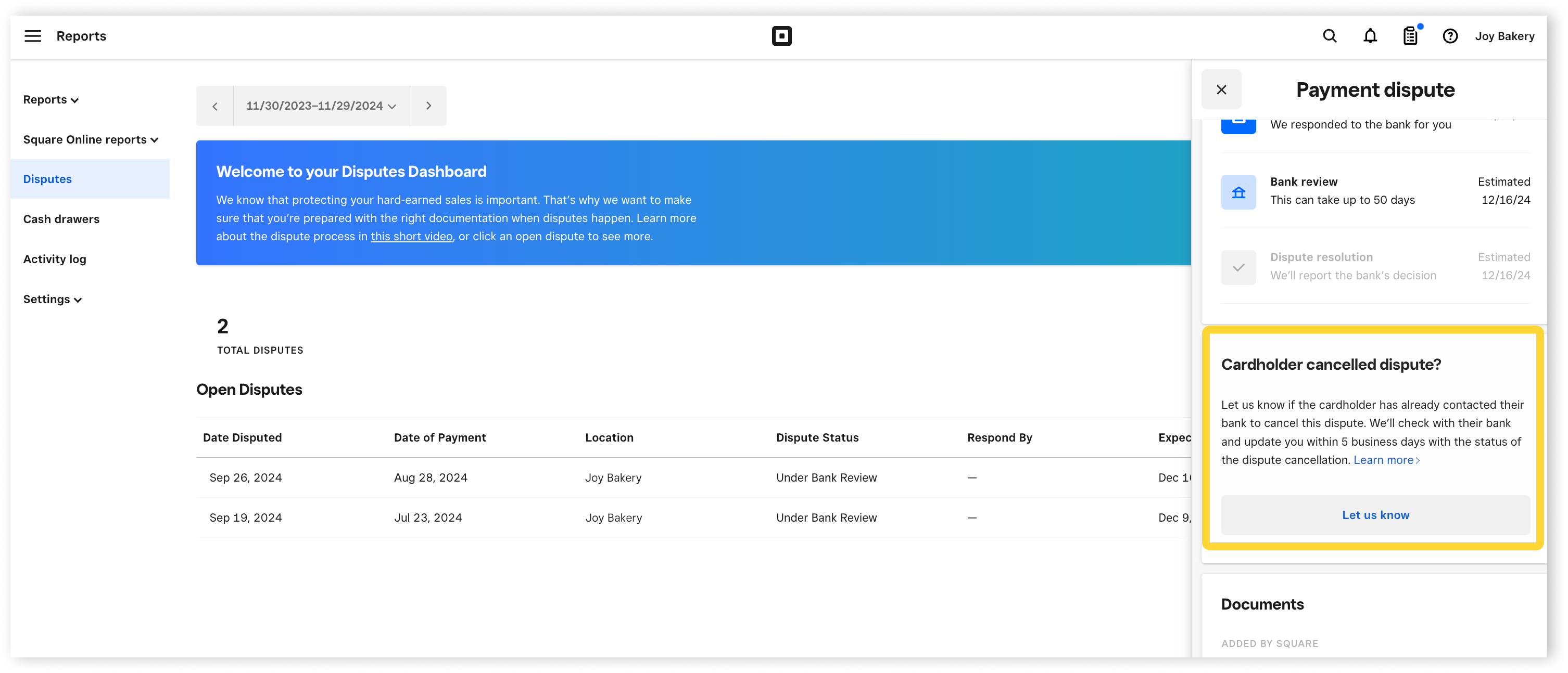 Disputes-Dashboard-AMEX-Cancelled-AU