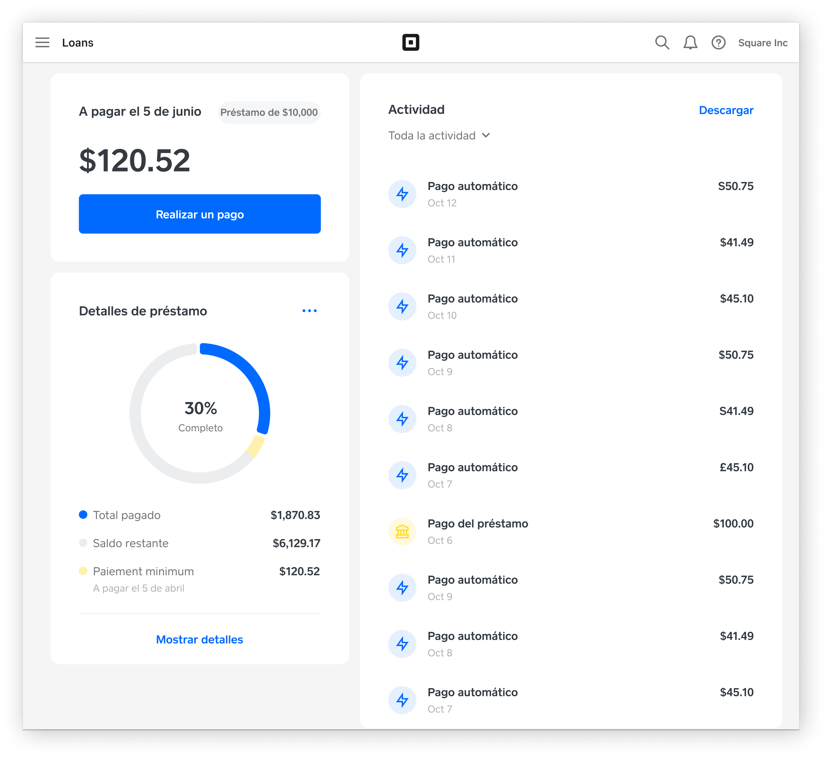 Loan - Dashboard Repayment - US