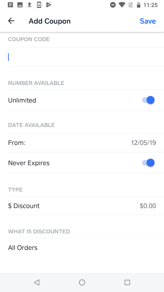 Creating Coupons in the Android App Weebly Support US