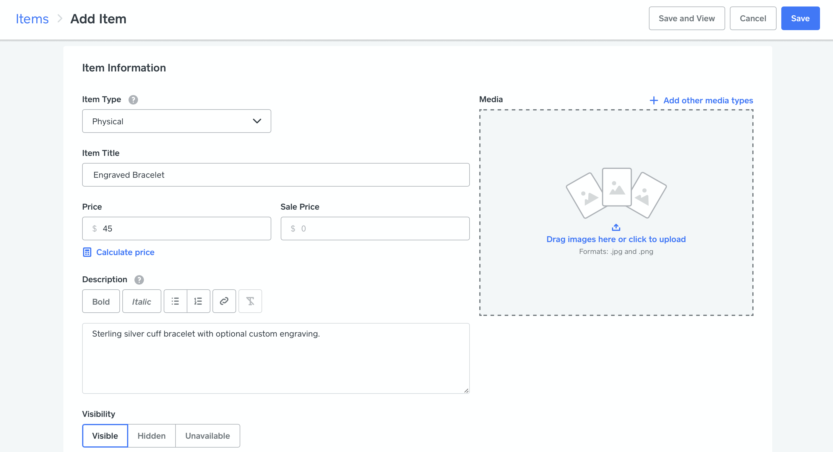 Add a Physical Item | Weebly Support - US