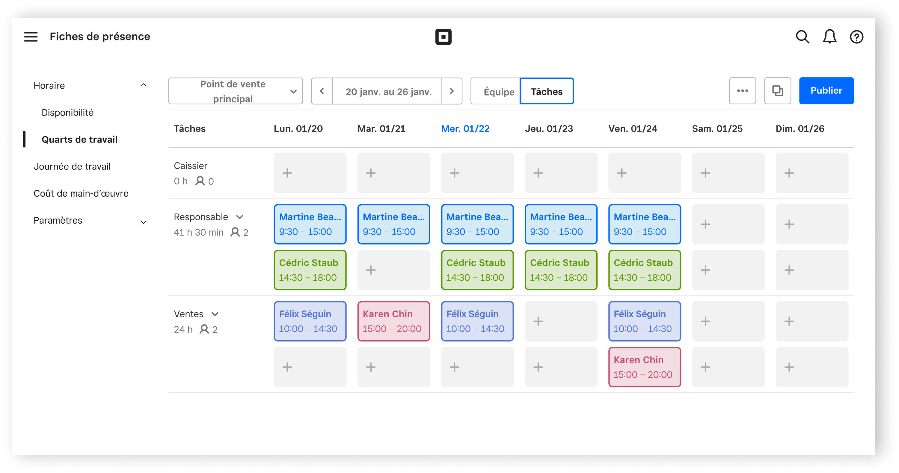 Shift Scheduling Create Schedule