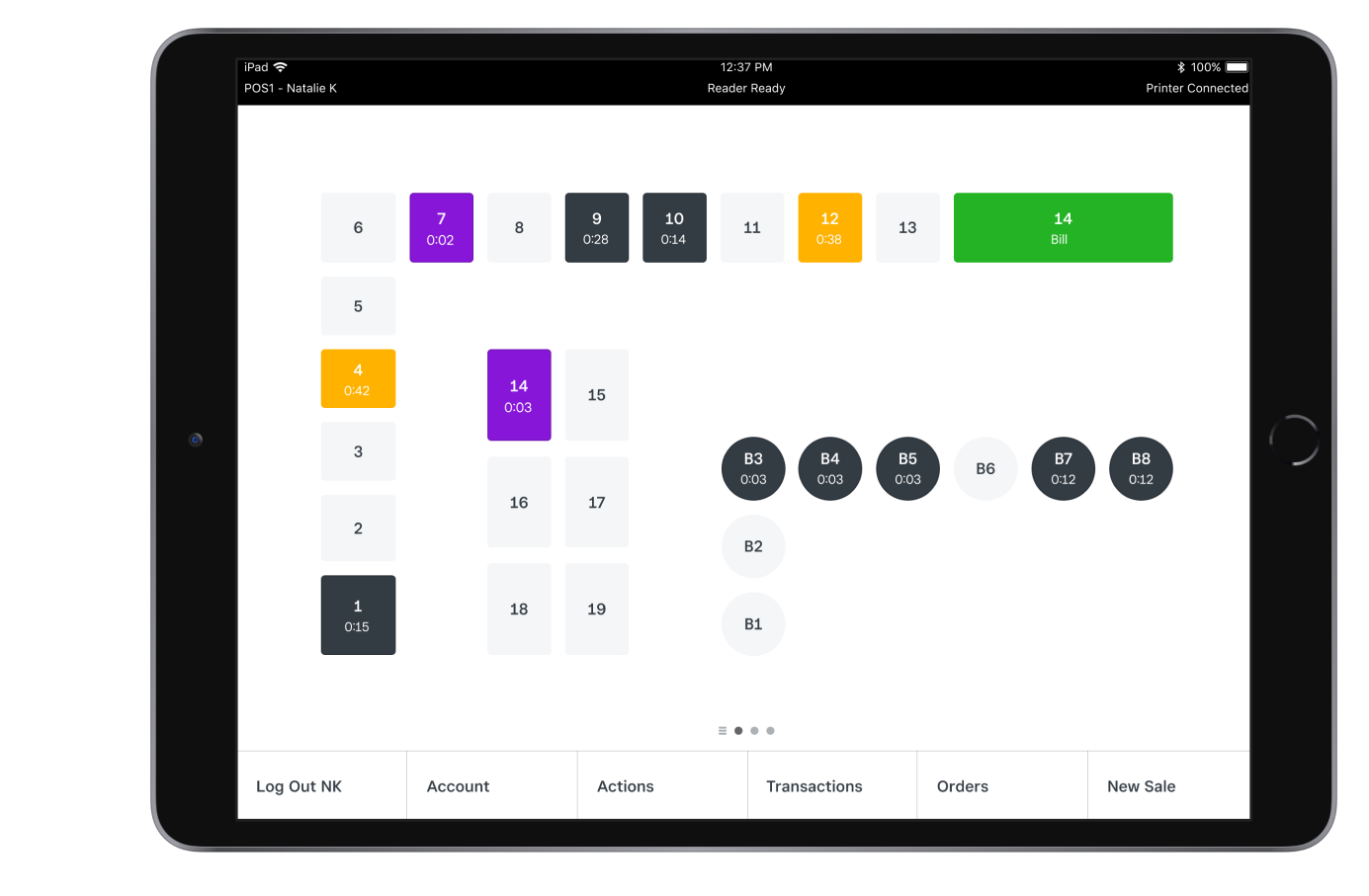 OpenTable Seated Status on iPad
