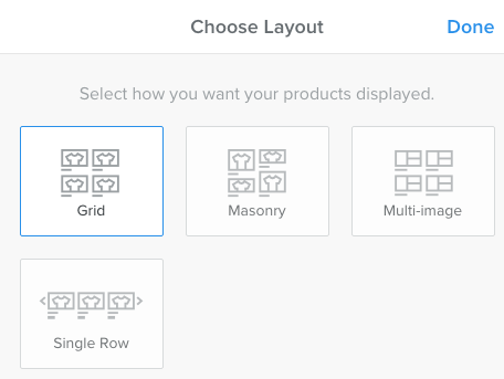 products layout