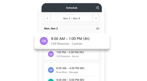 Shift Scheduling Schedule In-App