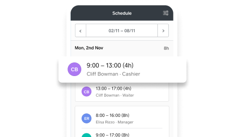 Shift Scheduling Schedule In-App