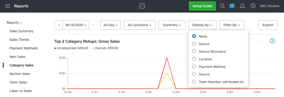 Category Sales Report - Team Member Attributed To