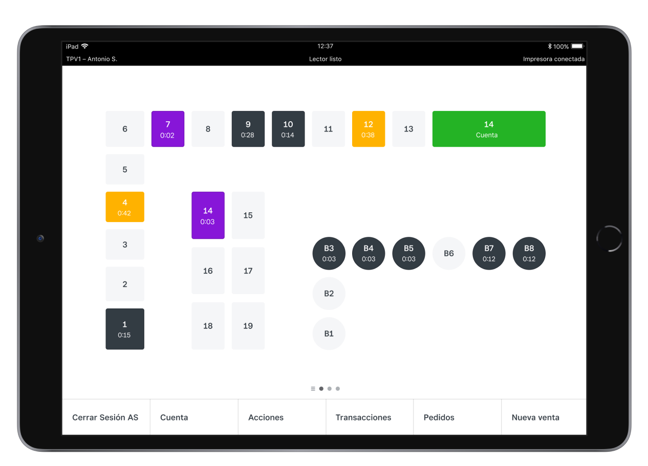 OpenTable Seated Status on iPad