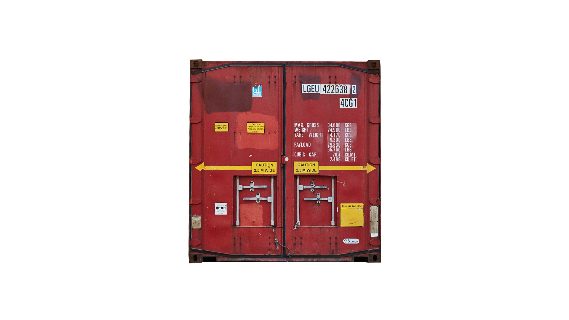 4CG1 40FT Standard pallet wide used red front