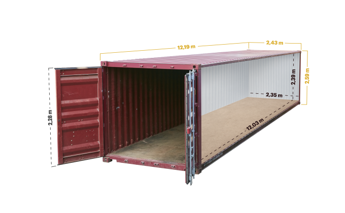 Container Standard de 40 pés