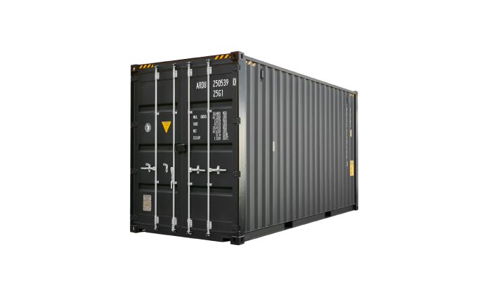 This photo is an new 20ft high cube container in black