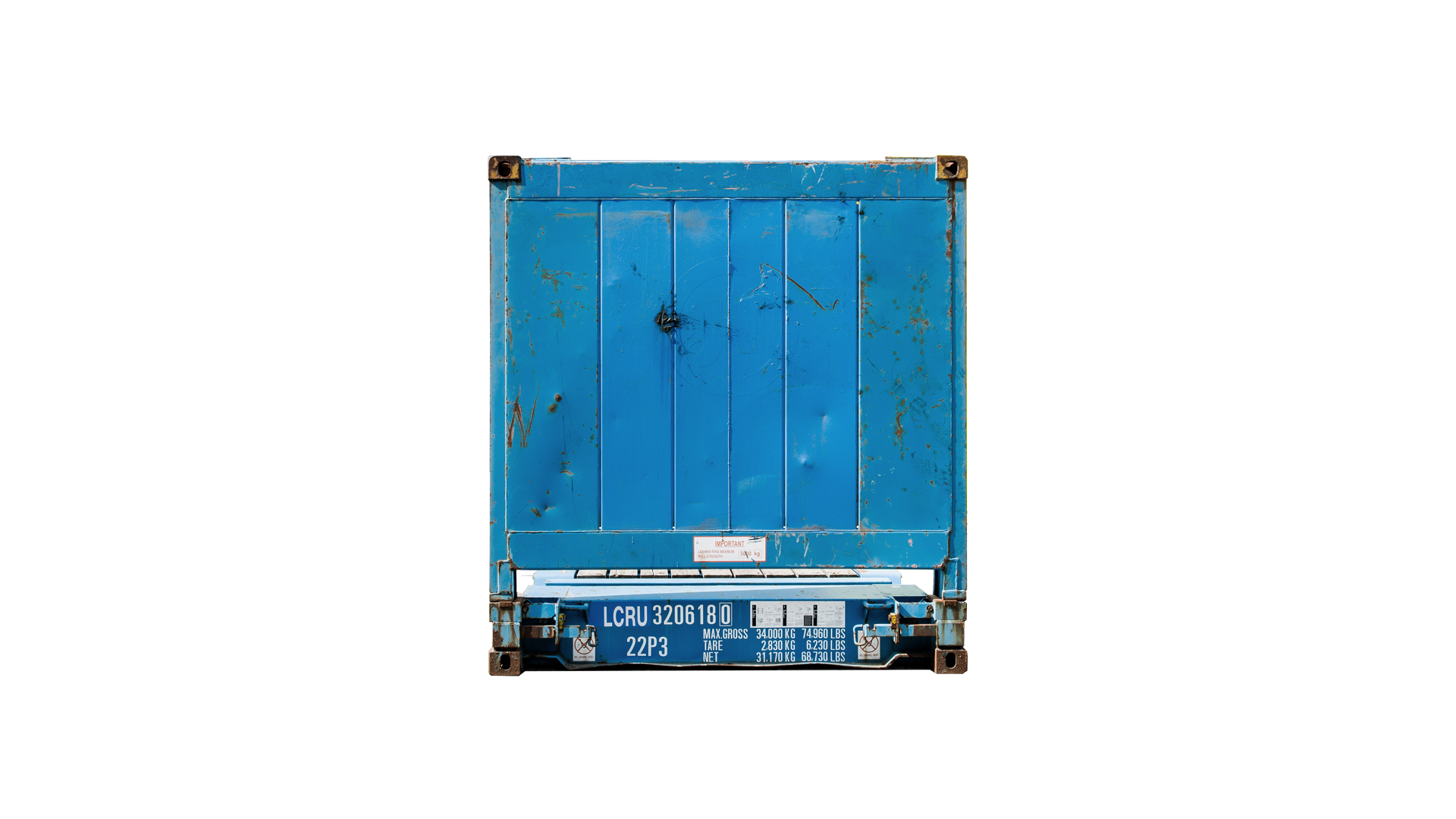 22P7 20FT Flatrack blue used Front