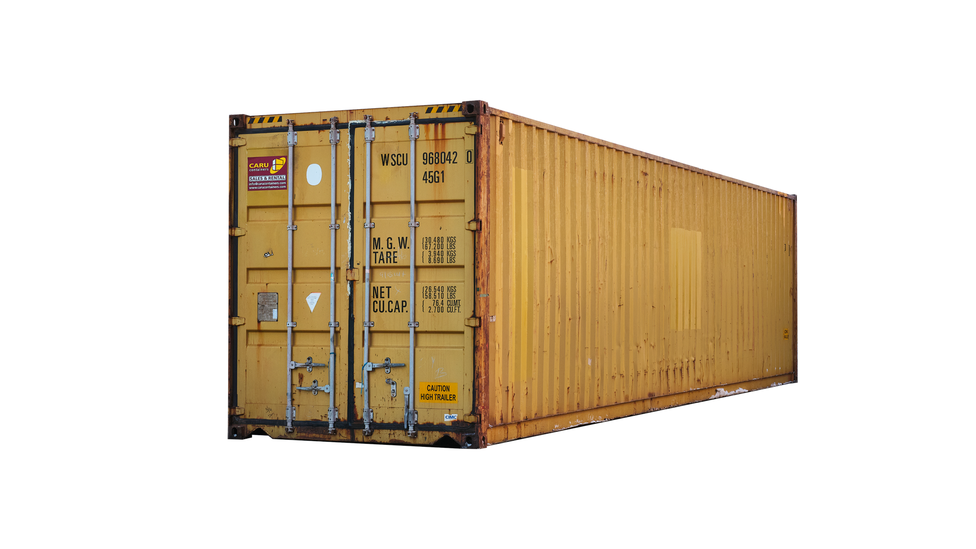 Contêiner high cube de 40 pés