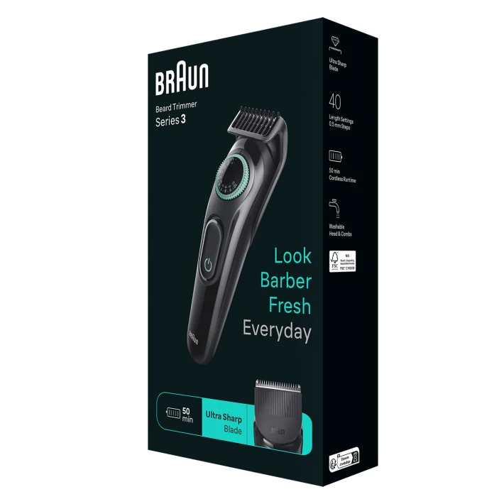 Braun Series 3 BT 3411 : Waterproof Beard trimmer for Men