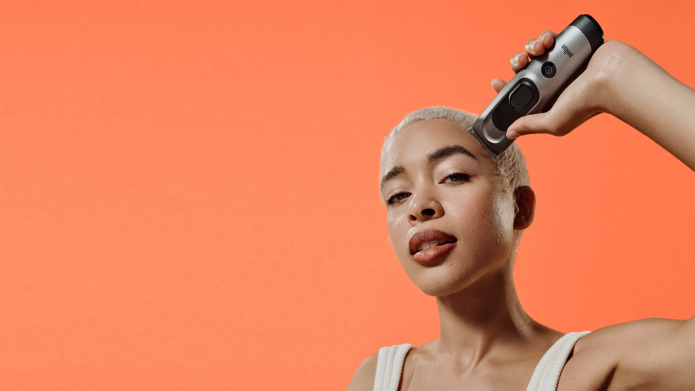 Woman using Hair clipper