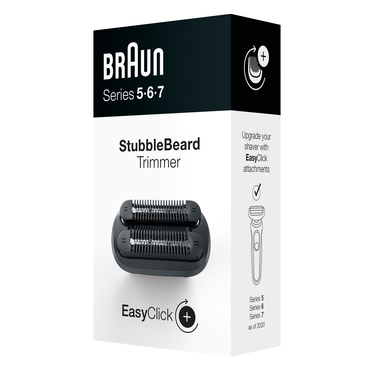 EasyClick Stubble Beard Trimmer attachment for Braun Series 5, 6 and 7 electric shaver 