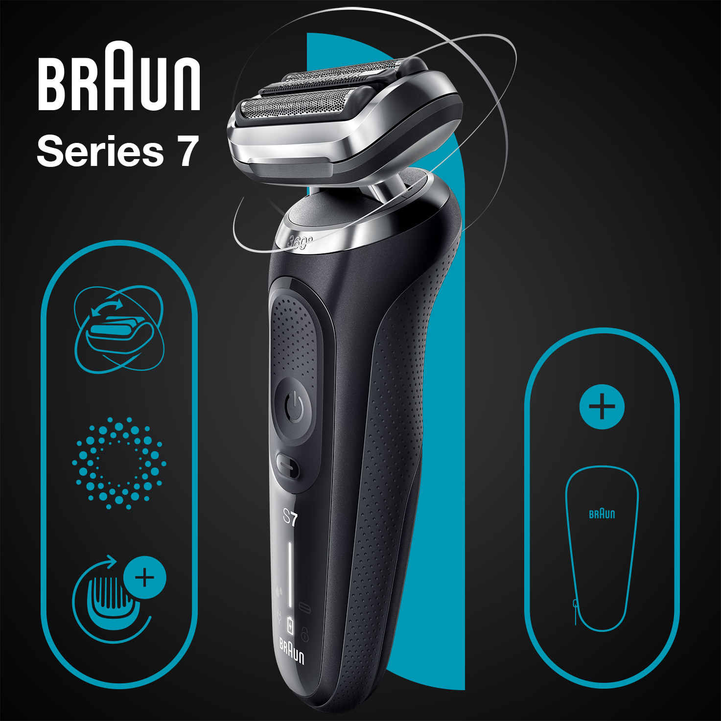 Series 7 shaver Wet Dry travel & case, 71-N1000s with