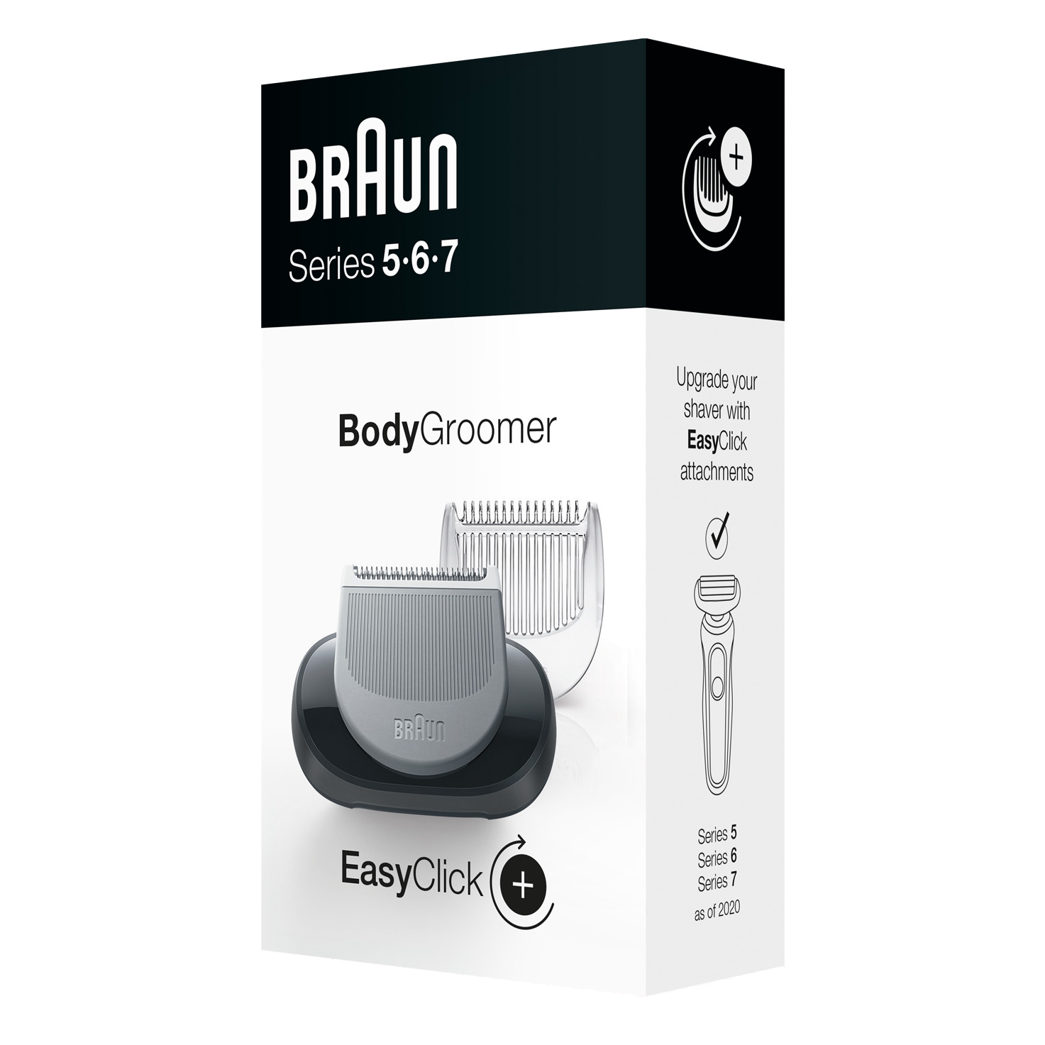 EasyClick Body Groomer attachment for Braun Series 5, 6 and 7 electric shaver 
