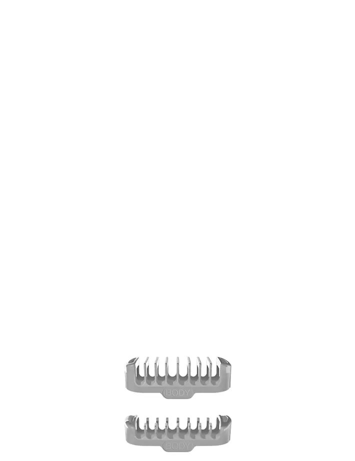 2x Body combs (0 mm SkinGuard, 3 mm) 2x Body combs (0 mm SkinGuard, 3 mm)