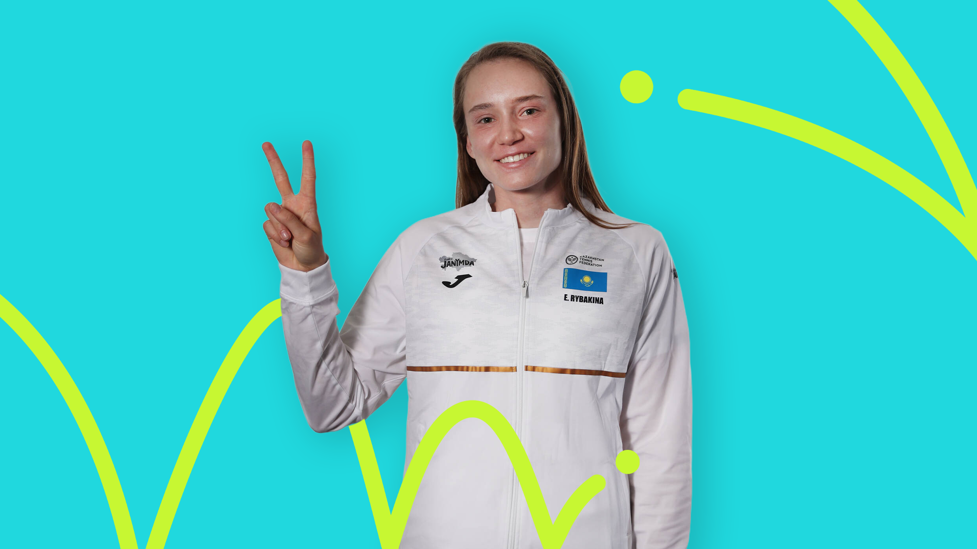 Rybakina peace pose