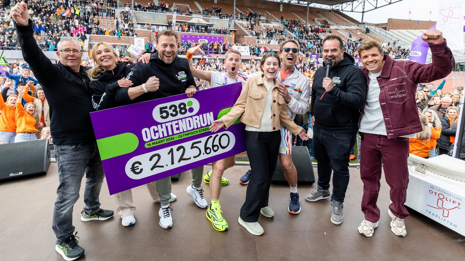 Indrukwekkende opbrengst bij 538 Ochtendrun: meer dan 2 miljoen euro | Shownieuws