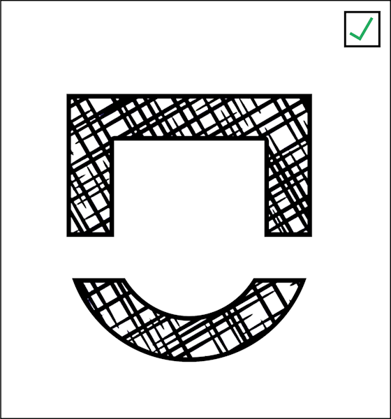 Graphic with solid colours and simplified lines to represent the pattern.