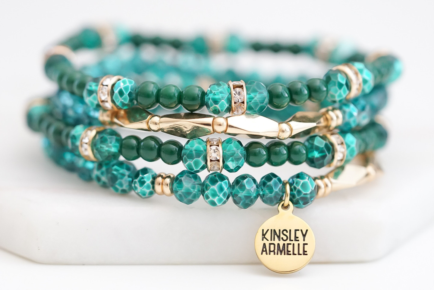 Pretty, Triple Layer, Copper and Jade Bead, 'Stormy Seas' Bracelet