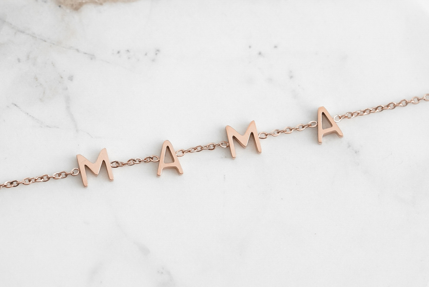 Mama Collection - Rose Gold Letter Bracelet