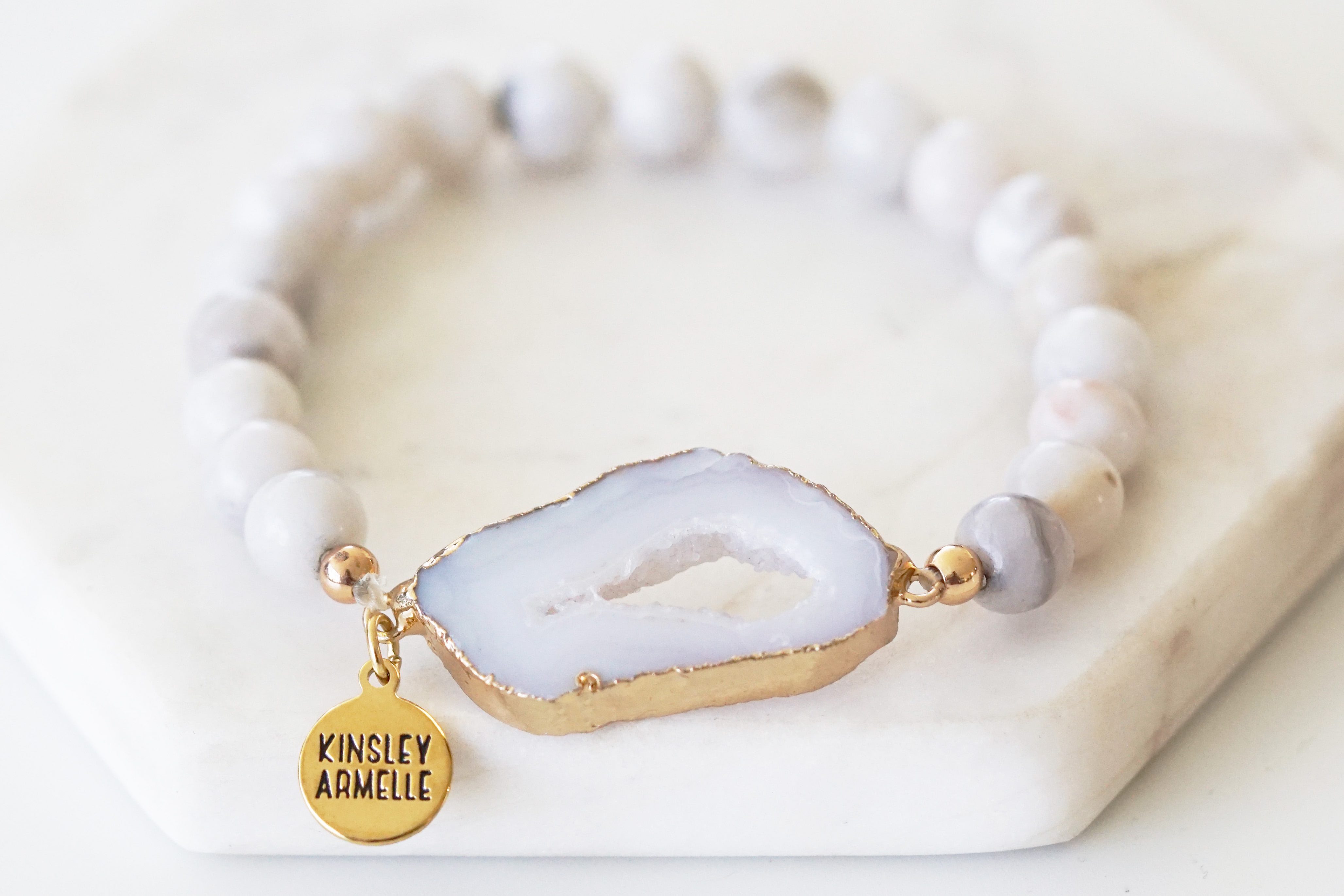 ●DOFFJASON● Agate Stone Layered Bracelet DJ23SSEBR001SLV Agate Collection - Flurry Bracelet | Kinsley Armelle® Official