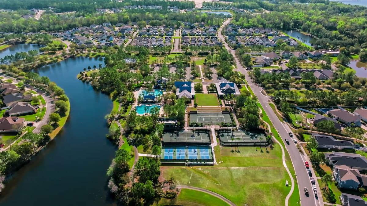 Tennis courts on a Mattamy property
