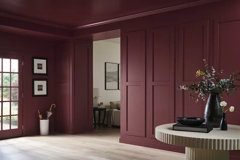 Dark red room with BEHR rumors paint