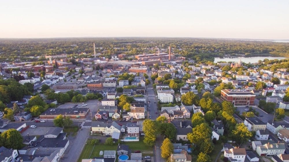 aerial view of biddeford, maine