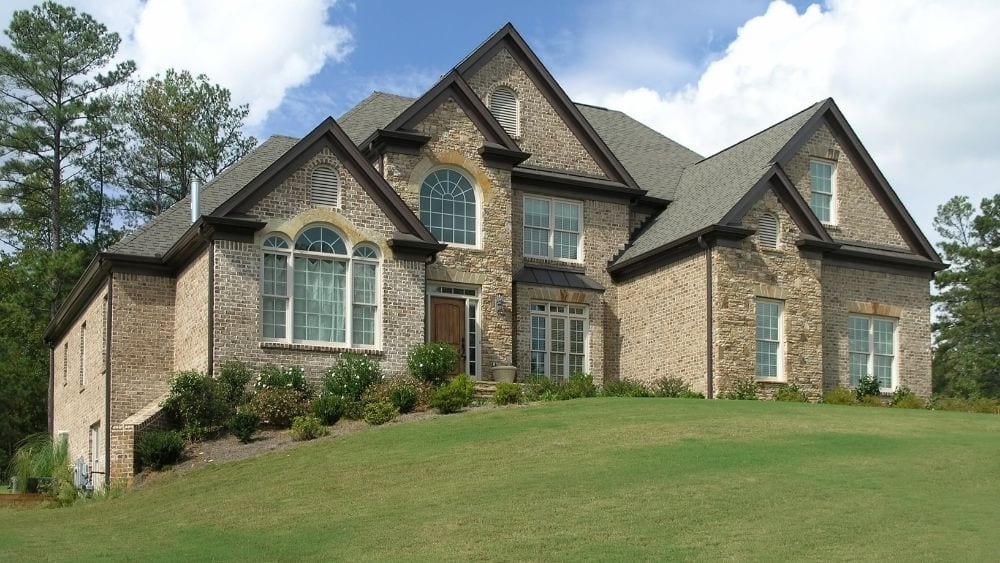 Home on a sloped lot.