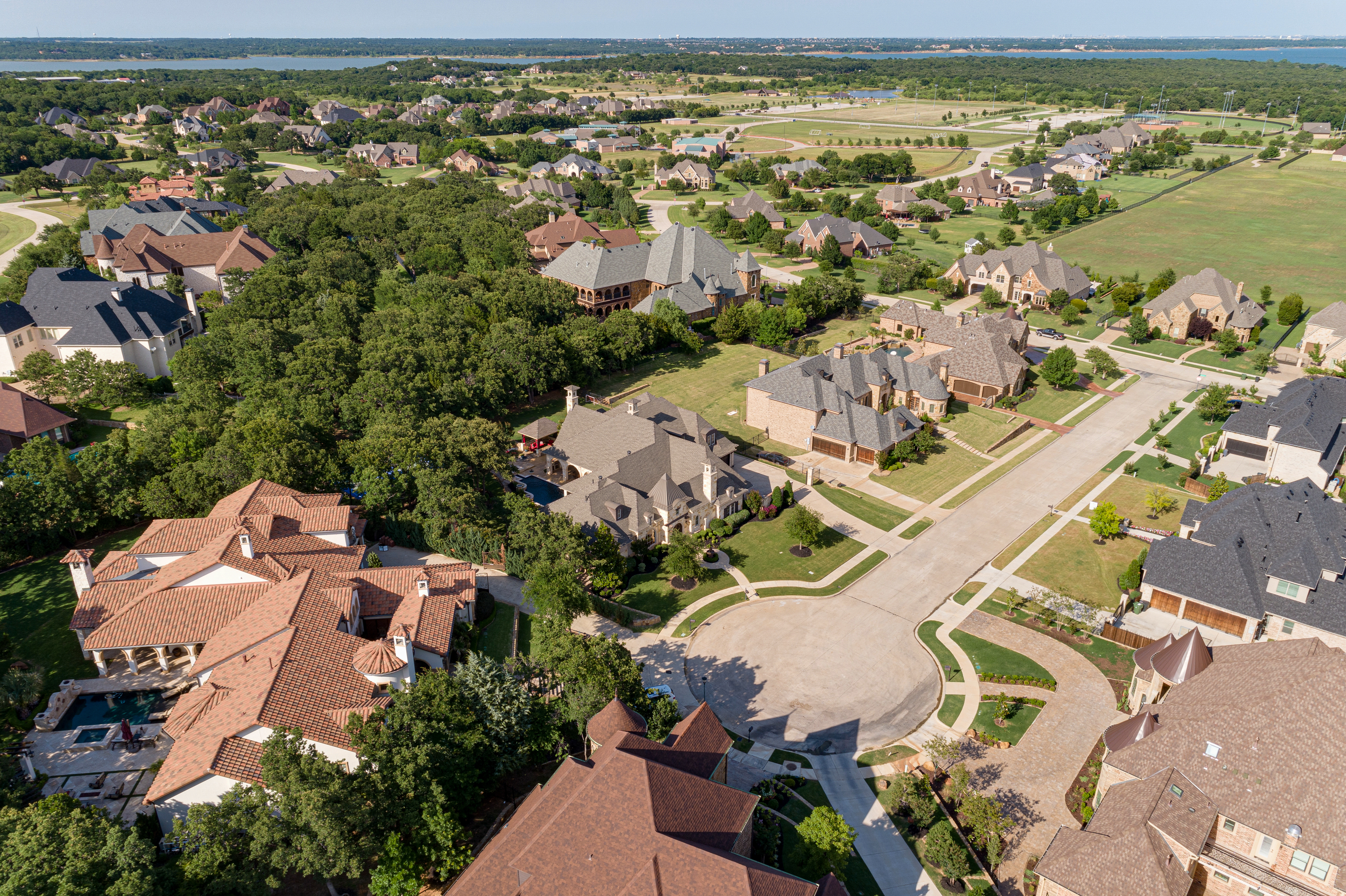 aerial view of a neighborhood