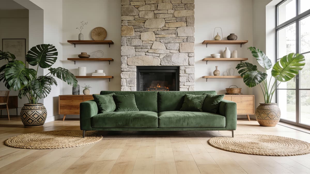 warm minimalism living room