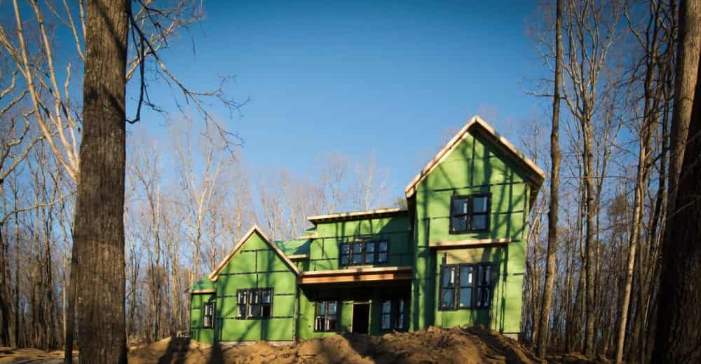 Custom home under construction