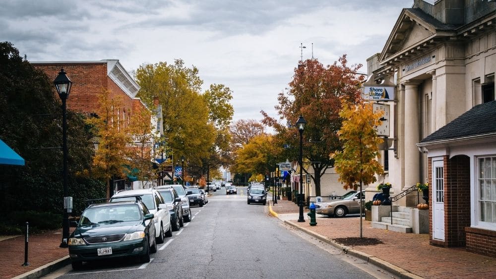 charming street in Easton, MD