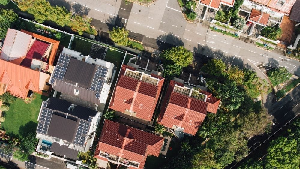 Aerial photo of houses