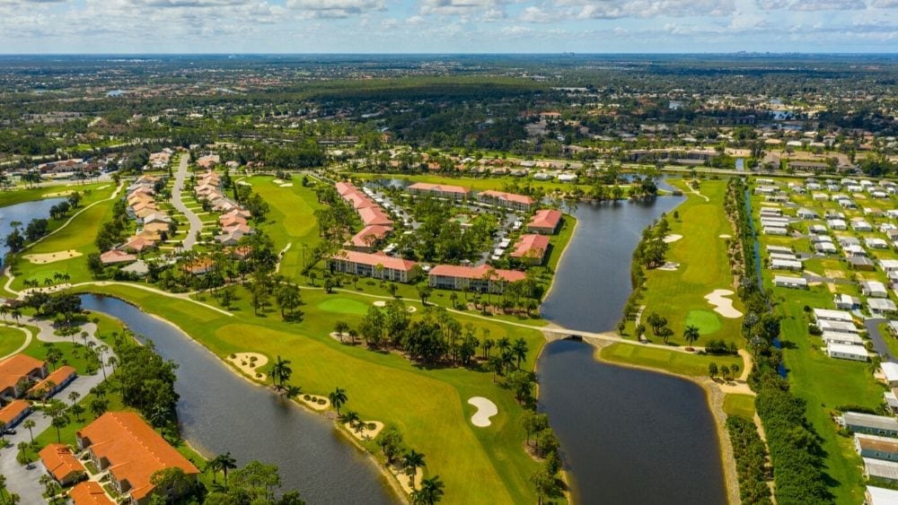 mixed use community aerial view