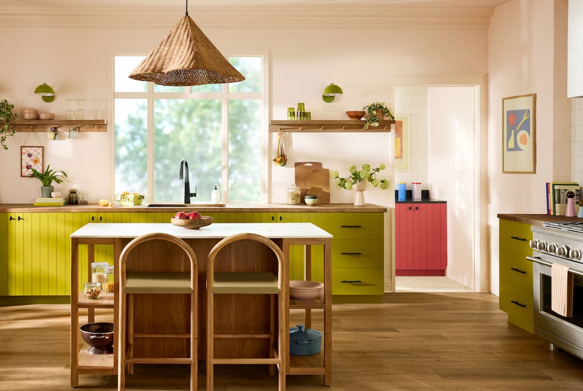 Offbeat Green Kitchen Sherwin-Williams