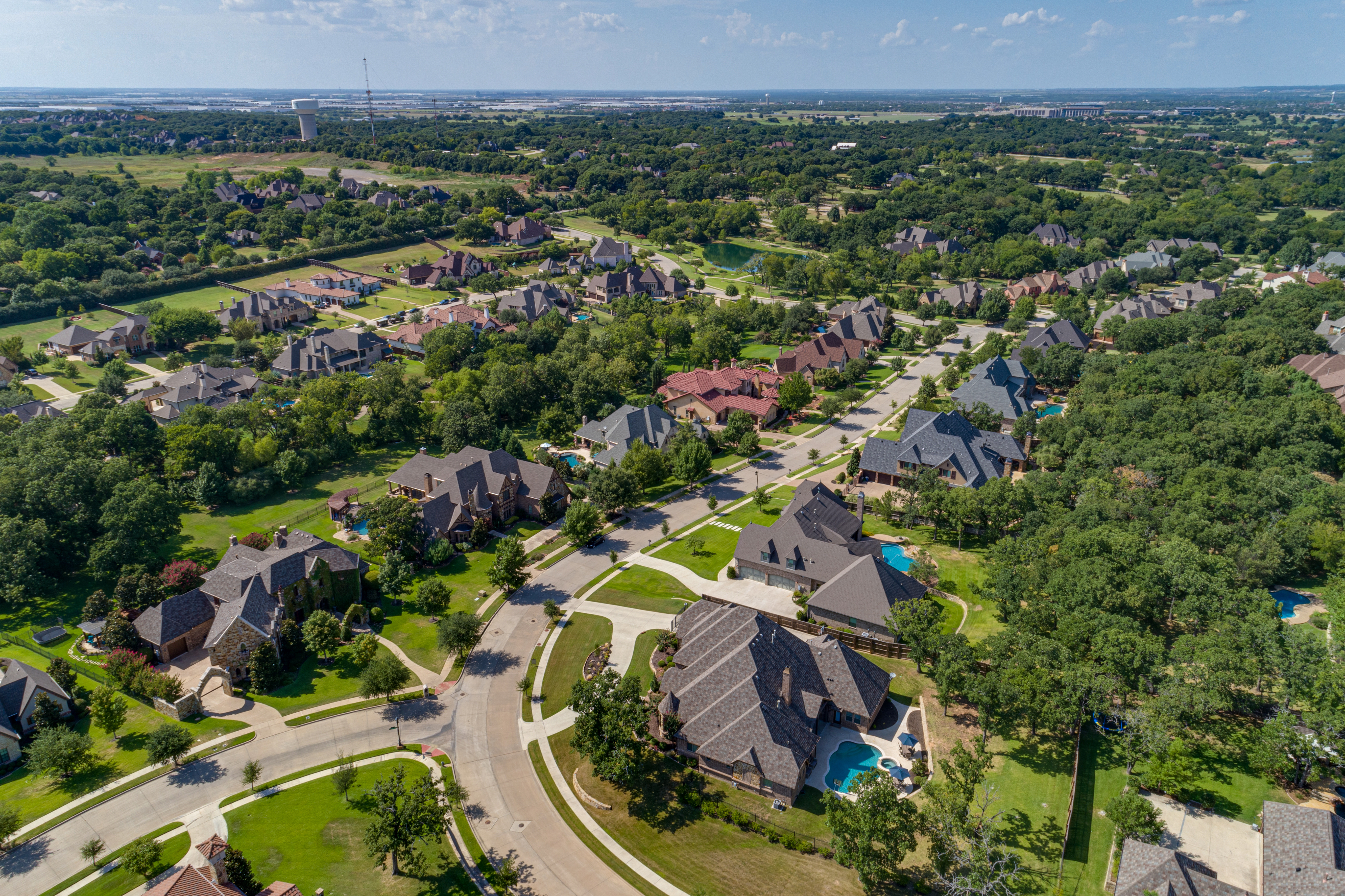 aerial view of a neighborhood