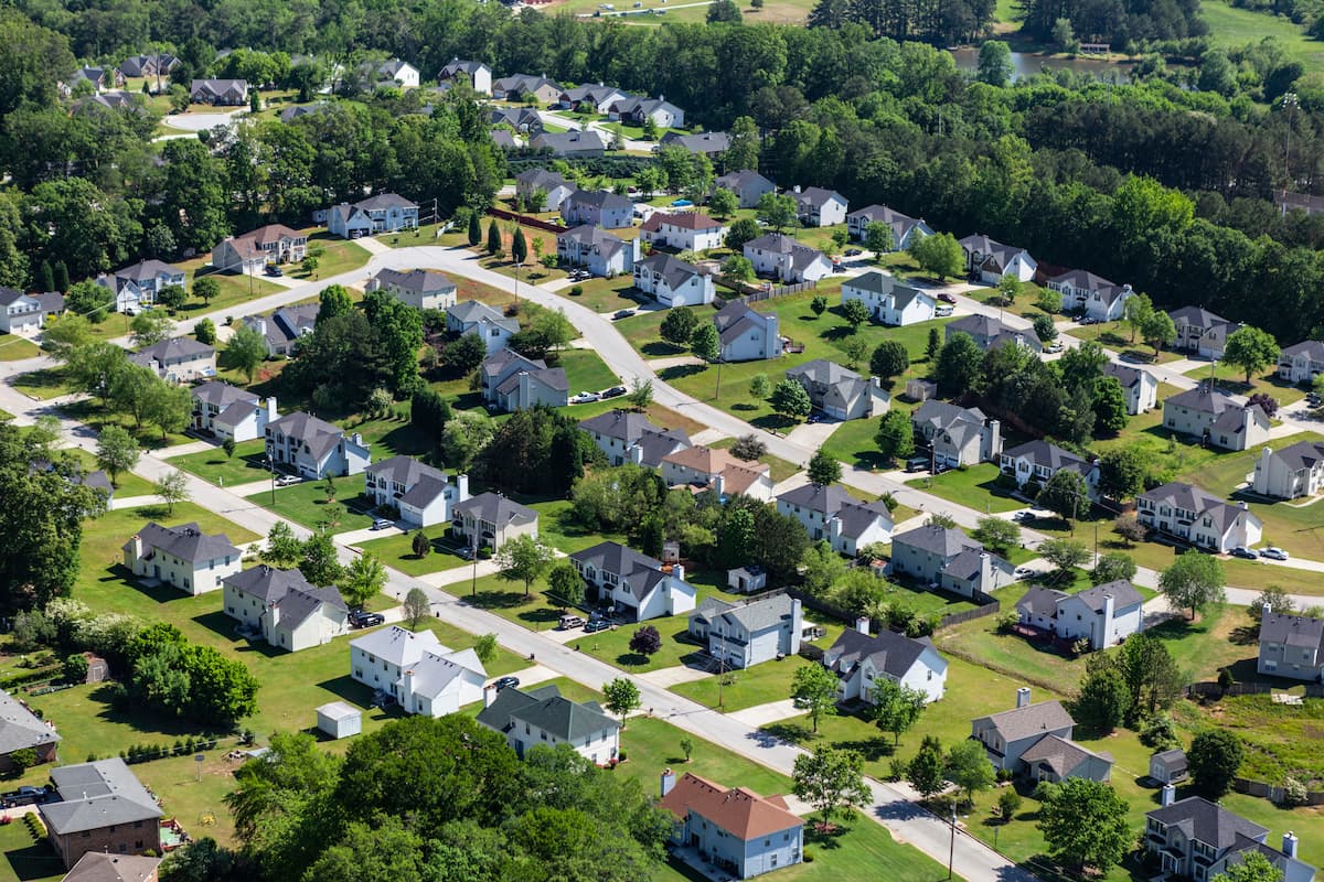 single family homes in an Atlanta neighborhood