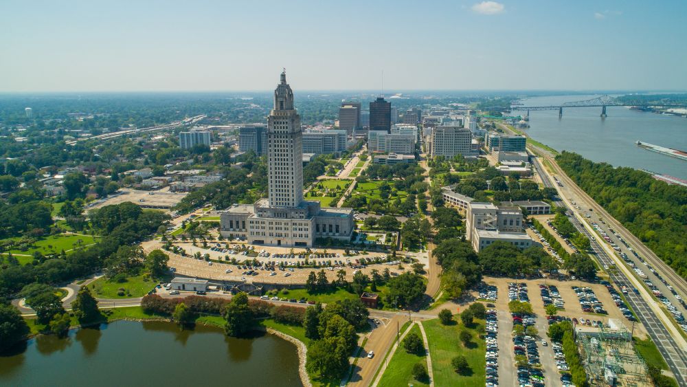Aerial view of Baton Rouge