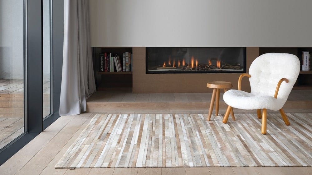 seating area near a modern fireplace